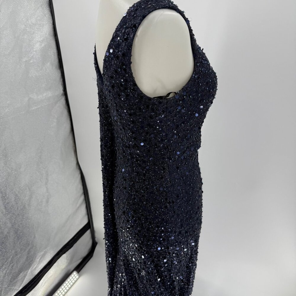 Alyce Paris 27772 - Elegant Scoop Neck Beaded Tulle Gown, Midnight - Picture 11 of 13